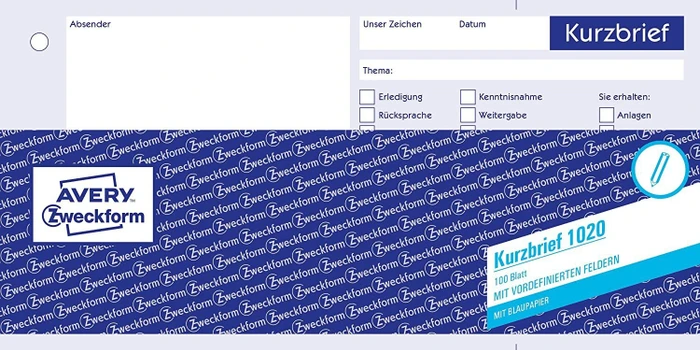 Avery-Zweckform Kurzbrief, 99x210mm, 100 Blatt