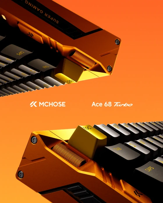 Mchose Ace 68 Turbo HE Gaming Keyboard, Galaxy Orange, LEDs RGB, Mount Tai Magnetic Switch GT, USB, US