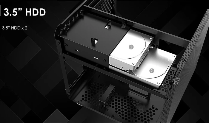 Raijintek Metis Evo TGS, weiß/schwarz, Glasfenster, Mini-ITX