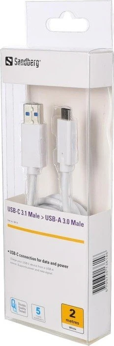 Sandberg USB 3.0 Kabel, USB-A 3.0/USB-C 3.0, 2m