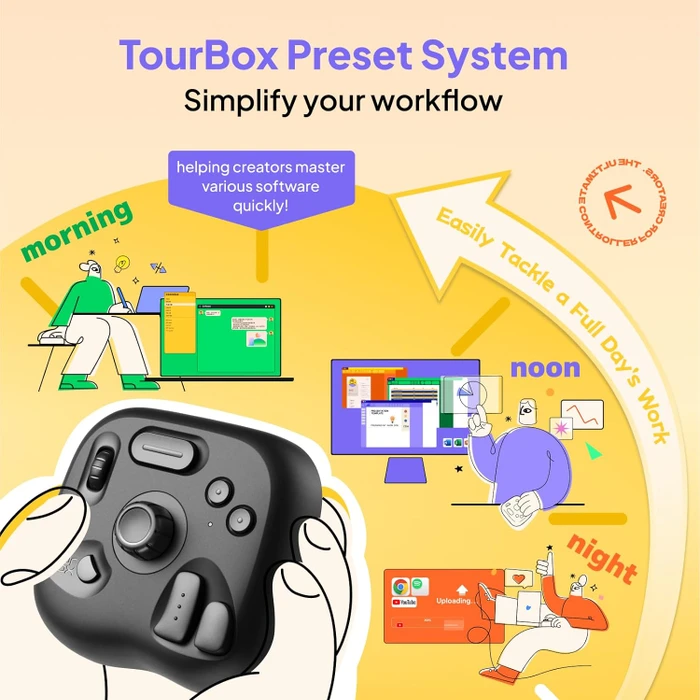 TourBox Lite Editing Controller, schwarz, USB-C