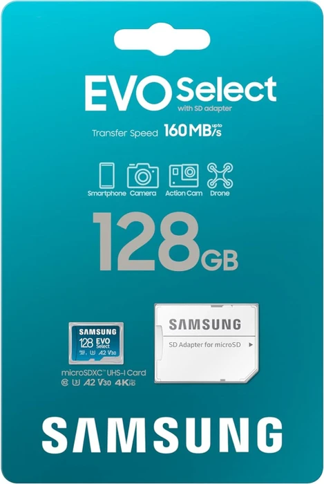Samsung EVO Select R160 128GB Kit, UHS-I U3, A2, Class 10