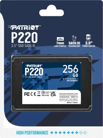 Patriot P220 256GB, 2.5" / SATA 6Gb/s
