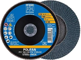Pferd PFC 180 Z 40 PSF STEELOX POLIFAN Fächerschleifscheibe K40, 180x22.23mm, 10 Stück