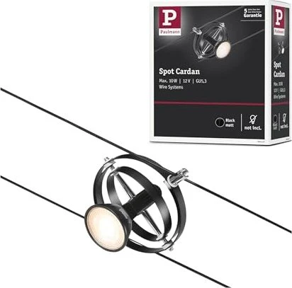 Paulmann CorDuo Cardan Seilsystem Spot GU5.3 schwarz matt, 1 Stück