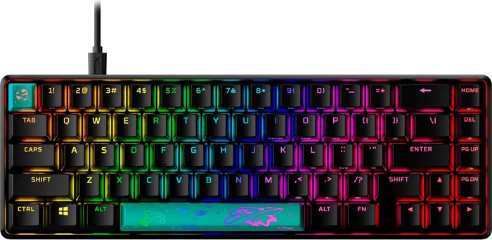HP HyperX Alloy Origins 65, LEDs RGB, HyperX AQUA, USB, US