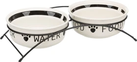 Trixie Napf-Set, Keramik, Ø20cm, weiß/schwarz