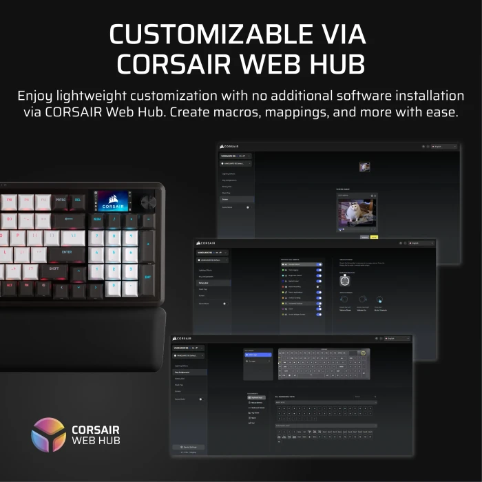Corsair Vanguard 96, schwarz/weiß, LEDs RGB, MLX Plasma, USB, DE