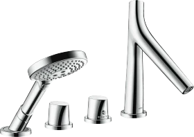 Hansgrohe Axor Starck Organic 4-Loch Wannenrandarmatur mit Thermostat chrom