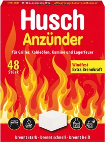Husch Würfel Grill-/Kaminanzünder, 48 Stück