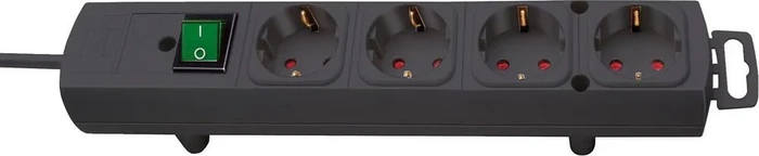 Brennenstuhl Comfort-Line mit Schalter, 4-fach, 2m, schwarz
