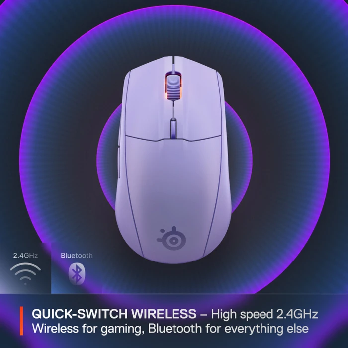 SteelSeries Rival 3 Wireless Gen 2, violett, USB/Bluetooth