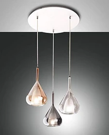 Fabas Luce Lila Pendelleuchte rund 3-flammig grau