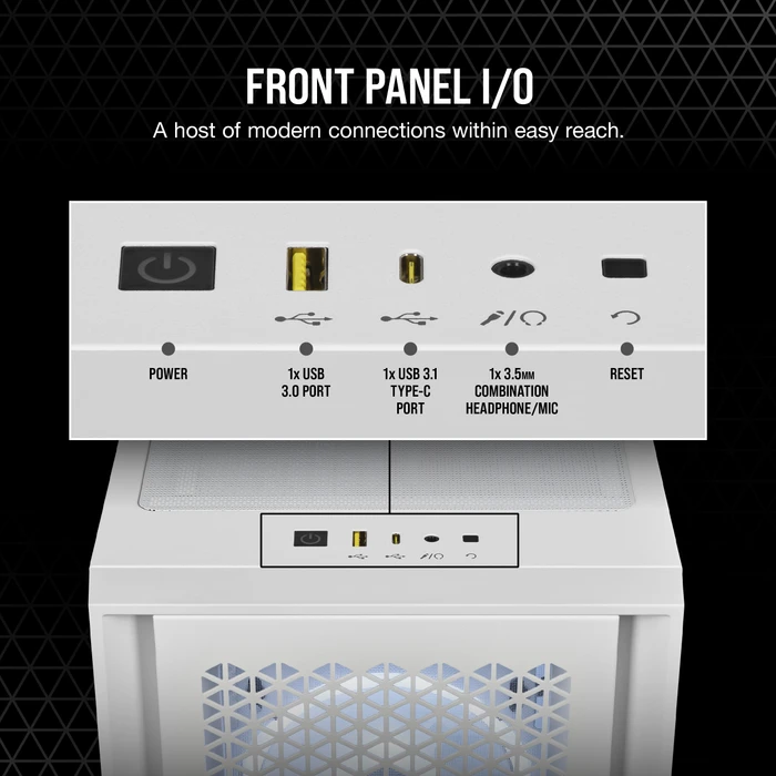 Corsair 4000D RGB Airflow QL Edition, weiß, Glasfenster