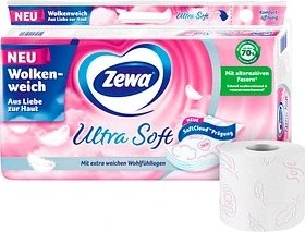 Zewa Ultra Soft Toilettenpapier 4-lagig weiß, 8 Rollen
