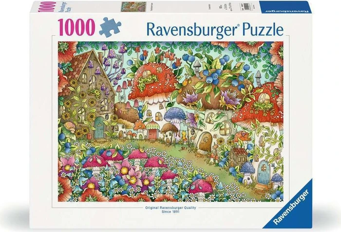 Ravensburger Puzzle Niedliche Pilzhäuschen in der Blumenwiese
