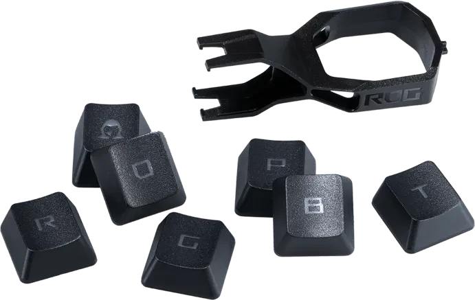 ASUS ROG RX PBT Doubleshot Keycap Set, Kunststoff (PBT), schwarz, 123 Tasten, ISO-UK, ANSI-US