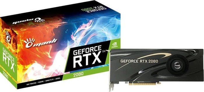 Manli GeForce RTX 2080 Heatsink with Blower Fan, 8GB GDDR6, HDMI, USB-C, 3x DP