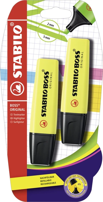 STABILO Boss Original gelb, 2er-Pack, Blister