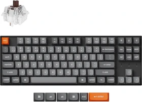 Keychron K8 Max, TKL, schwarz/grau, LEDs weiß, Keychron Super BROWN, USB/Bluetooth, US