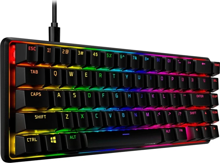 HP HyperX Alloy Origins 65, LEDs RGB, HyperX AQUA, USB, US