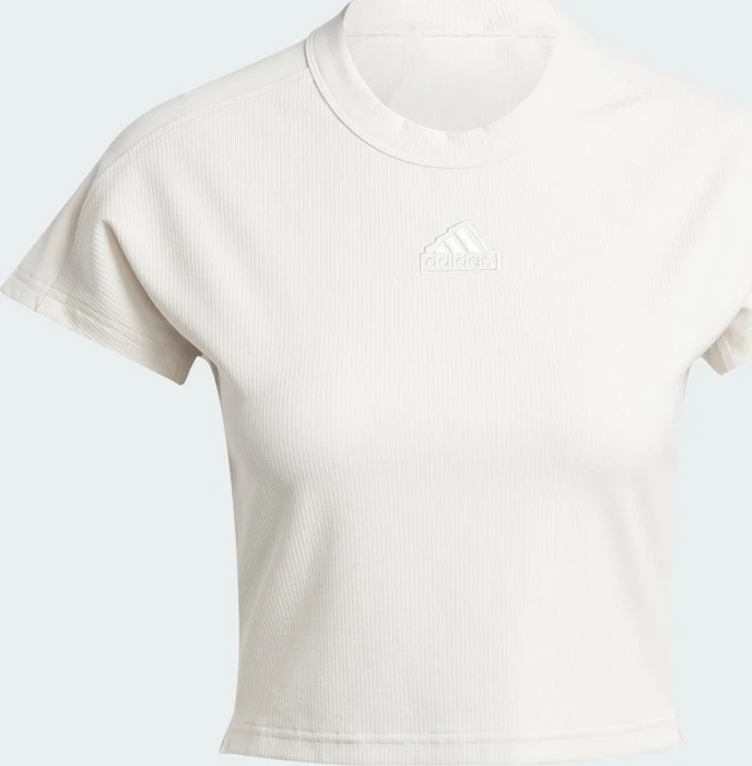 adidas Lounge Ribbed Crop T-Shirt kurzarm non dyed (Damen)