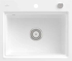 Villeroy & Boch Subway Style 60 S flat flächenbündig Becken mittig mit Ablauffernbedienung stone white