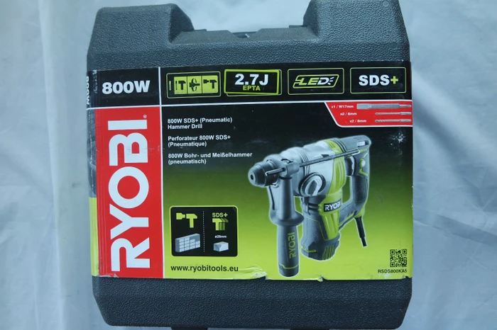 Ryobi RSDS800-KA5 Elektro-Bohr-/Meißelhammer inkl. Koffer + Zubehör