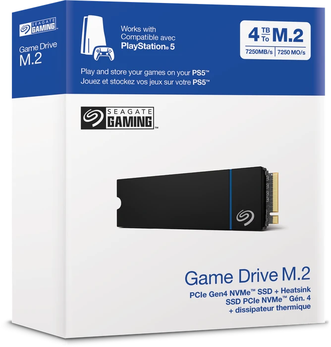 Seagate Game Drive M.2 SSD for PS5 4TB, M.2 2280 / M-Key / PCIe 4.0 x4, Kühlkörper