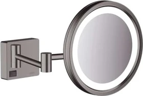 Hansgrohe AddStoris Kosmetikspiegel Rasierspiegel mit LED Leuchte schwarz/chrom gebürstet