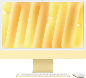 Apple iMac 24", gelb, M4 - 10 Core CPU / 10 Core GPU, 16GB RAM, 256GB SSD, Nanotexturglas [2024]