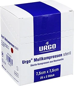 Urgo Mullkompressen steril 8-fach, 7.5 x 7.5cm, 50 Stück (25x 2 Stück)