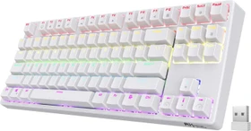 RK Royal Kludge RK87 Wireless TKL, LEDs RGB, weiß, RK BROWN, USB, US