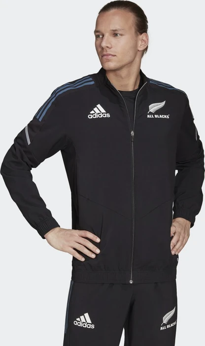 adidas All Blacks Primeblue Rugby Präsentationsjacke black/white/wonder steel (Herren)