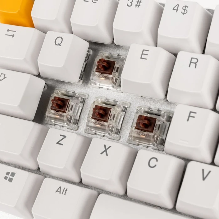 Glorious GMMK Compact, ABS, White Ice Edition, weiß/silber, Gateron BROWN, USB, US