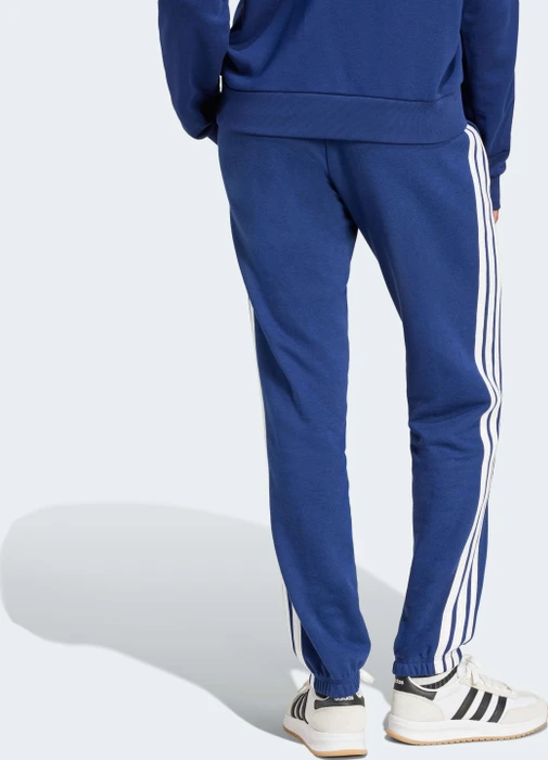 adidas Essentials 3-Streifen French Terry Cuffed Trainingshose lang dark blue/white (Damen)