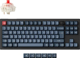 Keychron V3 Max, Carbon Black, 80% TKL, LEDs RGB, hot-swap, Gateron Jupiter RED, USB/Bluetooth, DE