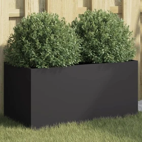 vidaXL Pflanzkasten Stahl 62x30cm schwarz