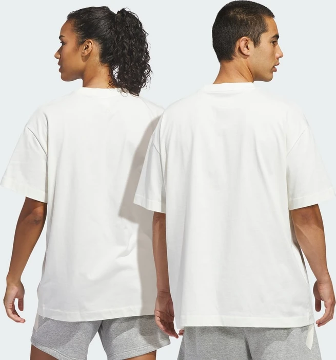 adidas Basketball genderneutral T-Shirt kurzarm off white/black