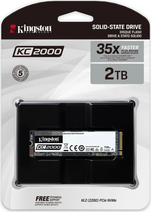 Kingston KC2000 NVMe PCIe SSD 2TB, M.2 2280 / M-Key / PCIe 3.0 x4