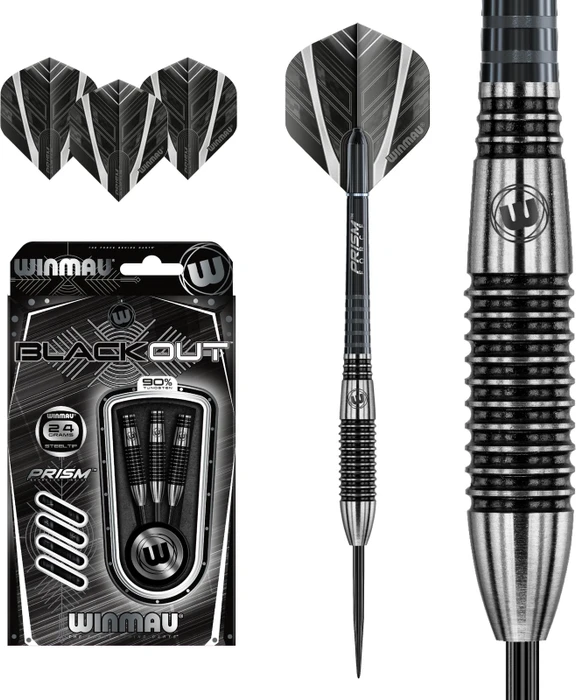 Winmau Blackout Torpedo Steeltip Dartpfeil Set 24g