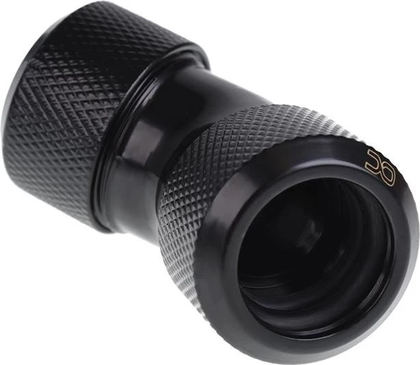 Alphacool Eiszapfen 45° 16mm L-Verbinder für Rohre G1/4", schwarz