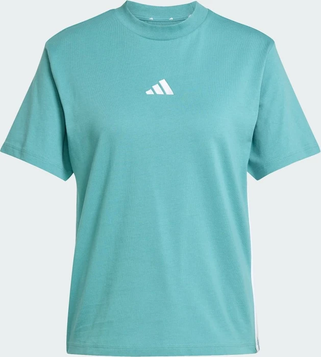 adidas Essentials 3-Streifen Cotton T-Shirt kurzarm powder teal/white (Damen)