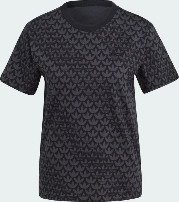 adidas Trefoil Monogram T-Shirt kurzarm schwarz (Damen)