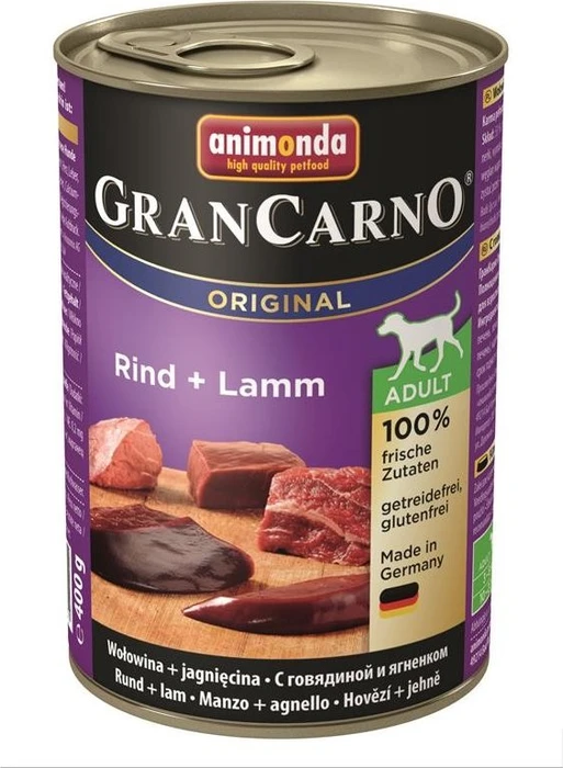 animonda GranCarno Dose Fleisch pur Adult Rind und Lamm, 400g