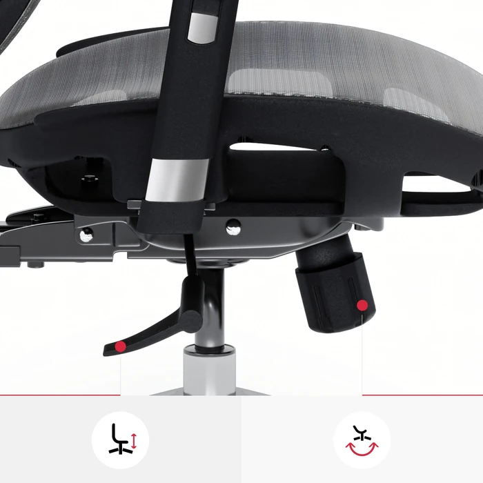 Diablo Chairs V-Basic Ergonomischer Bürostuhl, schwarz/grau