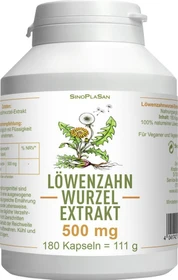 SinoPlaSan Löwenzahnwurzel-Extrakt 500mg Mono-Kapseln, 180 Stück