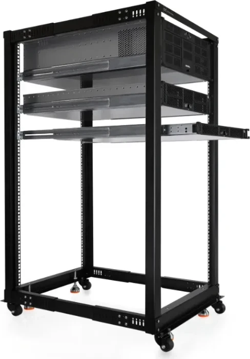 Alphacool ES 19" Open Frame Serverrack 25HE, tiefenvariabel, 1270mm tief