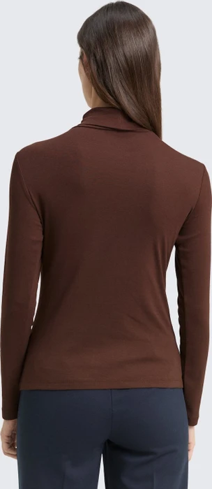 Tom Tailor Rollkragen Shirt langarm dark pecan brown (Damen)
