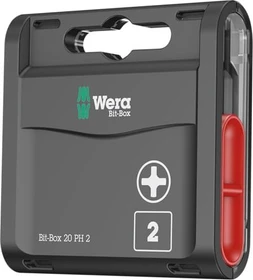 Wera 851/1 Kreuzschlitz Bit 1/4", PH2x25mm, 20 Stück